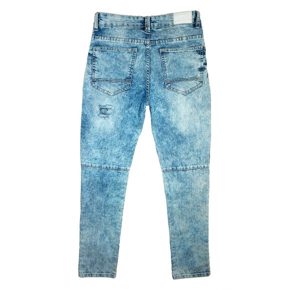Boy's Southpole Acid Wash Distressed Stretchy Moto Fashion Jeans 7 Pockets Sz 14 - Picture 8 of 11